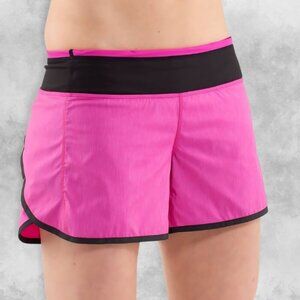 Lululemon Tracker Shorts II Subtle Striped Pattern Zip Pocket Low Rise Pink W M
